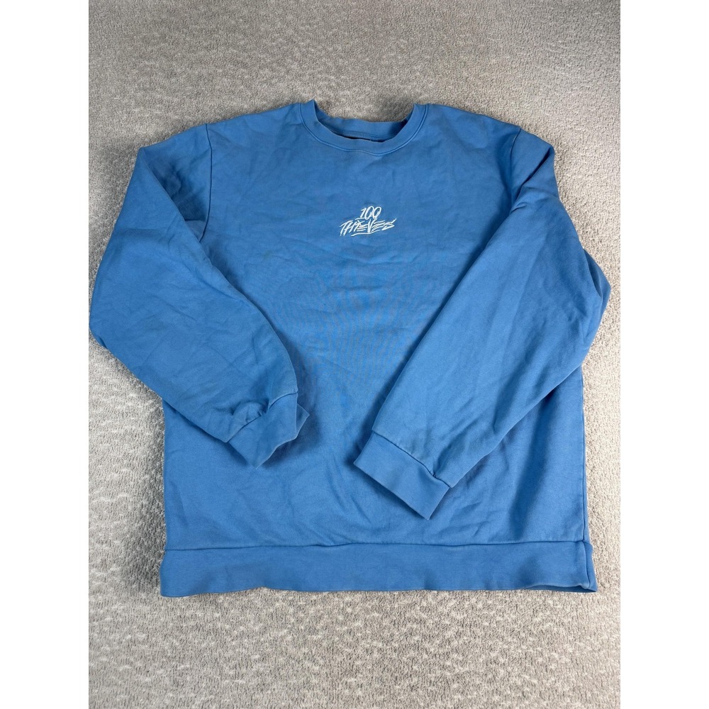 100 Thieves Sweatshirt Mens XL Blue Enter Infinity 2021 Graphic Pullover Esports